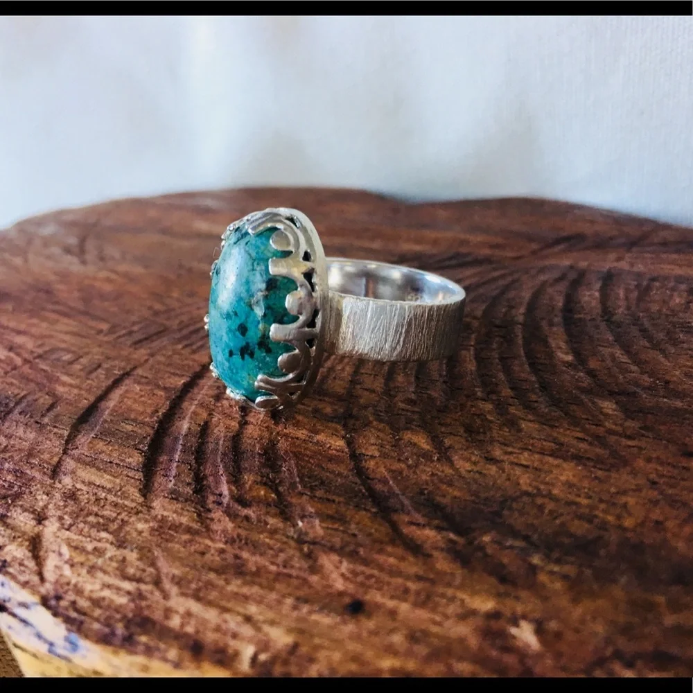 Sterling Silver African‎ Turquoise Ring Handmade